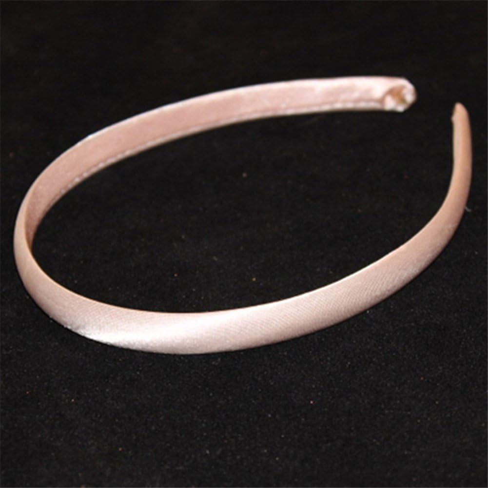 10mm Colored Covered Satin Headband Plastic Hair Accessory