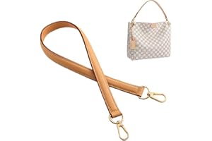 jiesinlov Genuine Vachetta Leather Replacement Straps Purse Shoulder short Strap conversion kit for Gracefull tote soft speedy Alma And Dauphine Bags Brown (W0.7in,L25.6in-Beeswax)