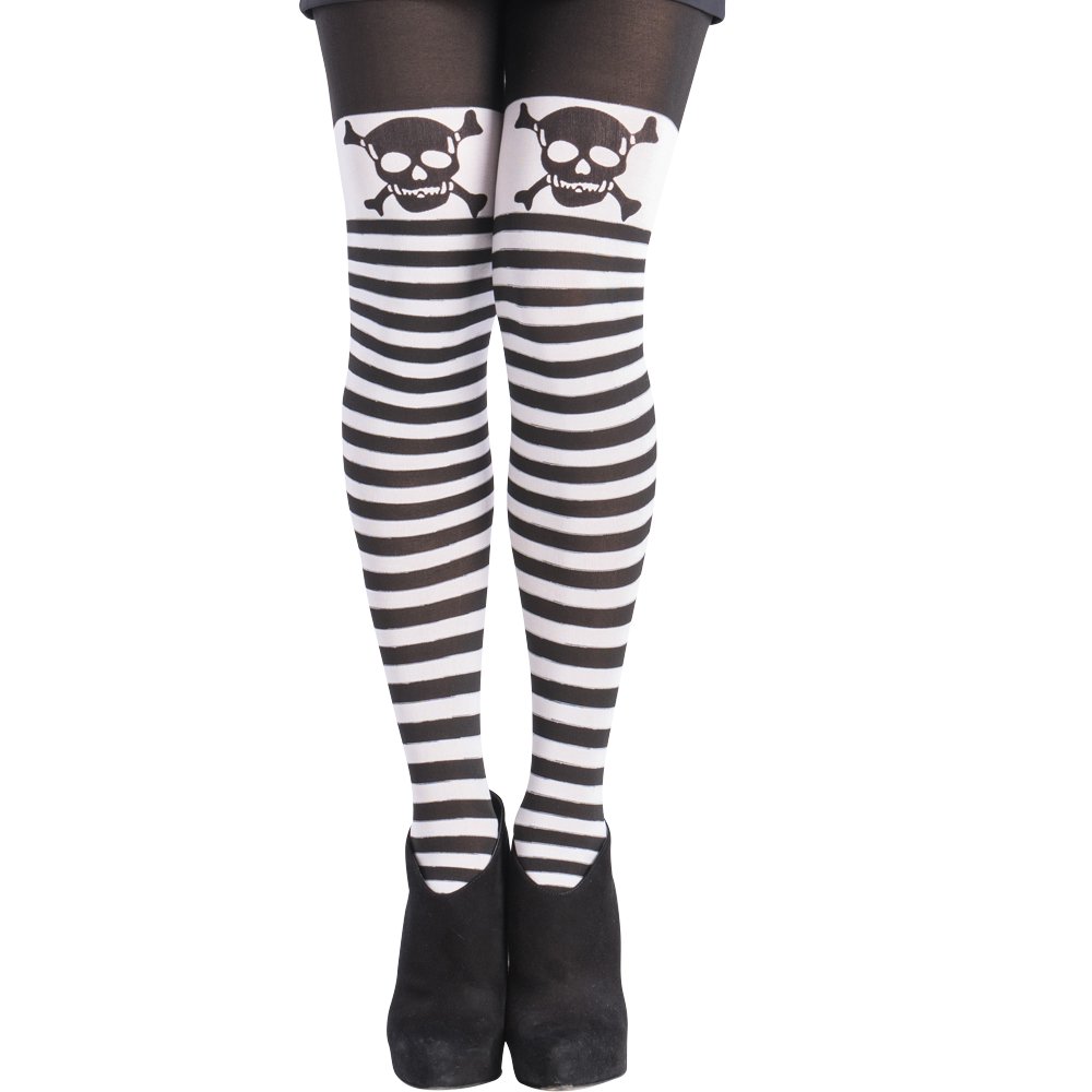 Carnival Toys 3815 Black White Striped Stockings. One Size, One Size