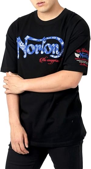 Amazon ノートン Tシャツ 大きいサイズ メンズ ロゴ 刺繍 ビッグ シルエット 半袖 バイカー ティーシャツ ブラック 3l Tシャツ カットソー 通販