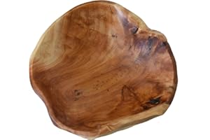 JFFLYIT Creative Wood Bowl Root Carved Bowl Handmade Natural Real Wood Candy Serving Bowl (9"-10")