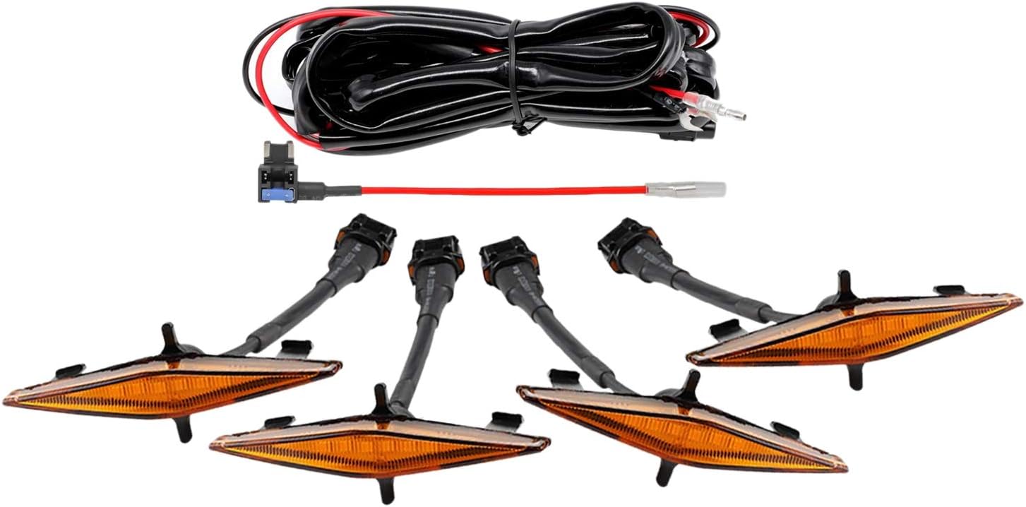 Beauneo 4 PCS Led Amber Lights for 4Runner TRD Pro 2014-2019 Grille, Including SR5, TRD Off-Road, Limited, TRD Pro Amber Shell