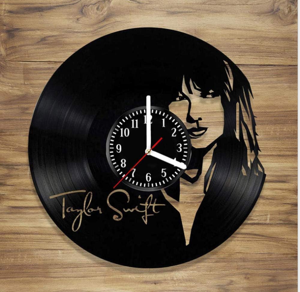 MUMUSO Taylor Swift Vinyl Record Wall Clock Gift Creative Clock Wall Chart-No Light