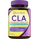 Doctor's Recipes CLA Supplements 2000mg,180 Softgels, 80% Conjugated Linoleic Acid from Safflower Oil, for Women &amp; Men, Non-Stimulating, Support Healthy Metabolism &amp; Lean Mass, Non-GMO