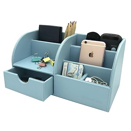 Unionbasic Office Desk Organizer Multifunctional Pu Leather