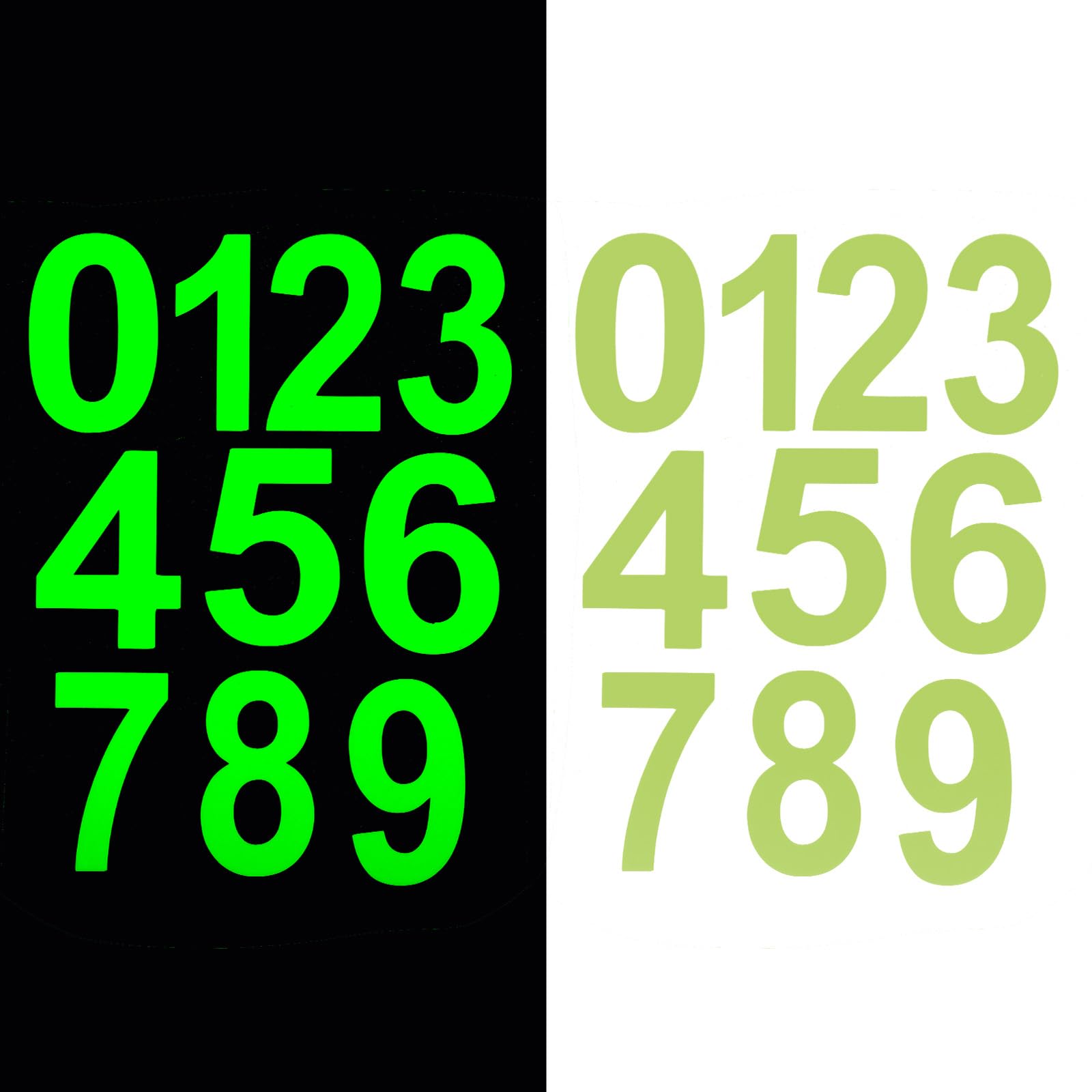 Photo 1 of Glow In the Dark House Numbers, Mailbox Stickers Numbers 30 PCS Waterproof Number for Signs, Door, Cars, Trucks, Home, Business, Office, Hotel Room, Address Number (Glowing Color,2.36 Inch)