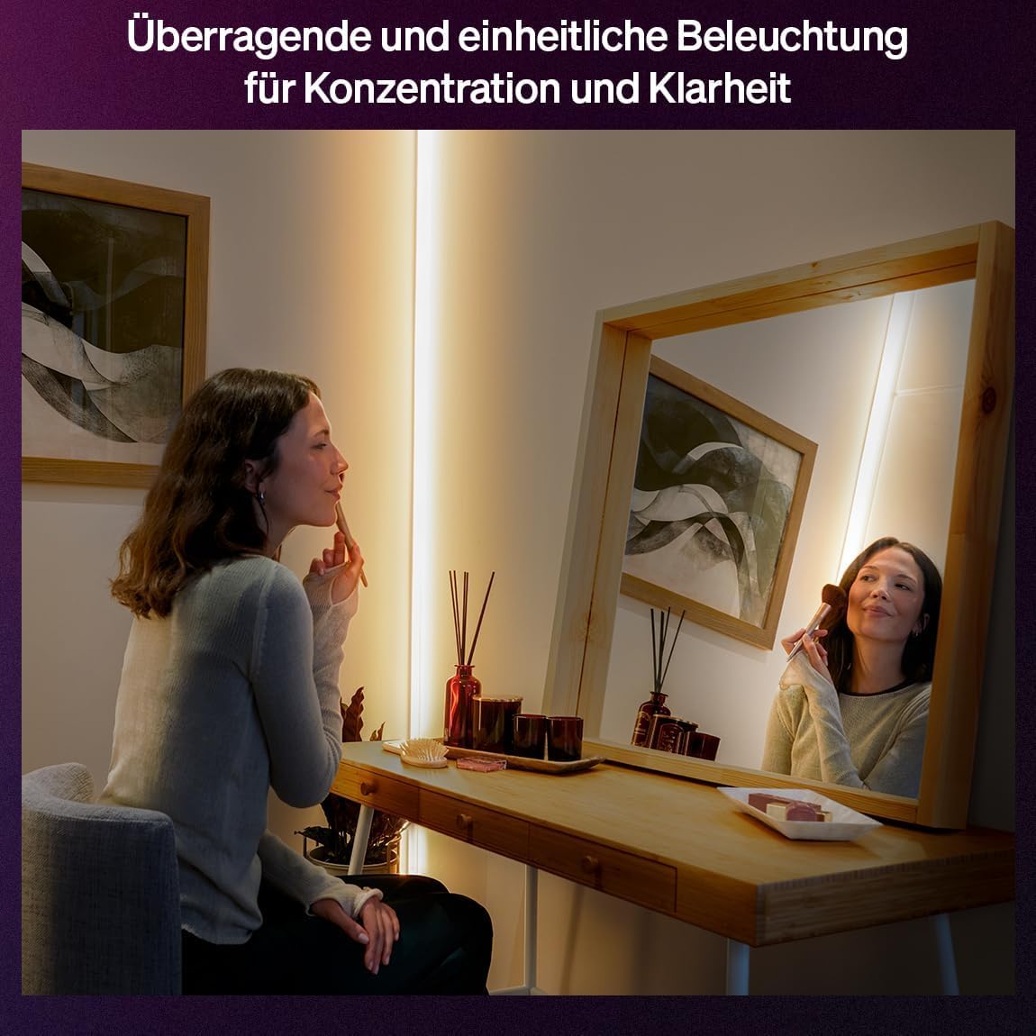Philips Hue OmniGlow 3m Mikro LED-Lightstrip, 2700 lm, Lebendige Farben und Ambiente, Flexible Innenbeleuchtung, Gleichmäßiges Licht, Zuschneidbar, App- und Sprachsteuerung 5