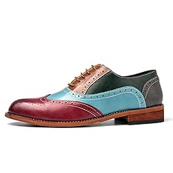 HuitJours Men Oxford Gatsby Lace up Dress Shoes