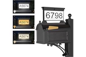 LumiZen Solar Address Sign,Double-Sided 3-Color Lighting LED Mailbox Number Plaque,Waterproof Outdoor Address Plaque for Mailbox Topper, Address Numbers House Numbers