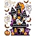 Gift Boutique Halloween Window Clings Decorations Decals 8 Pack Tombstone Haunted House Pumpkin Ghost Bats Skulls Cat Witch Owl Trick or Treat Kids Party Accessories