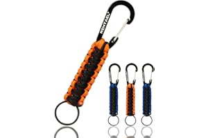 REHTAEL Paracord Keychain Lanyard Rope Braided Key chain w/Strap Hook Clip Carabiner for Men Women Keys Backpack Accessories