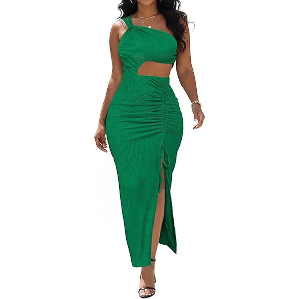 green emerald velvet dress Green Cut Out Maxi Dress for Chic Summer Style main image 0