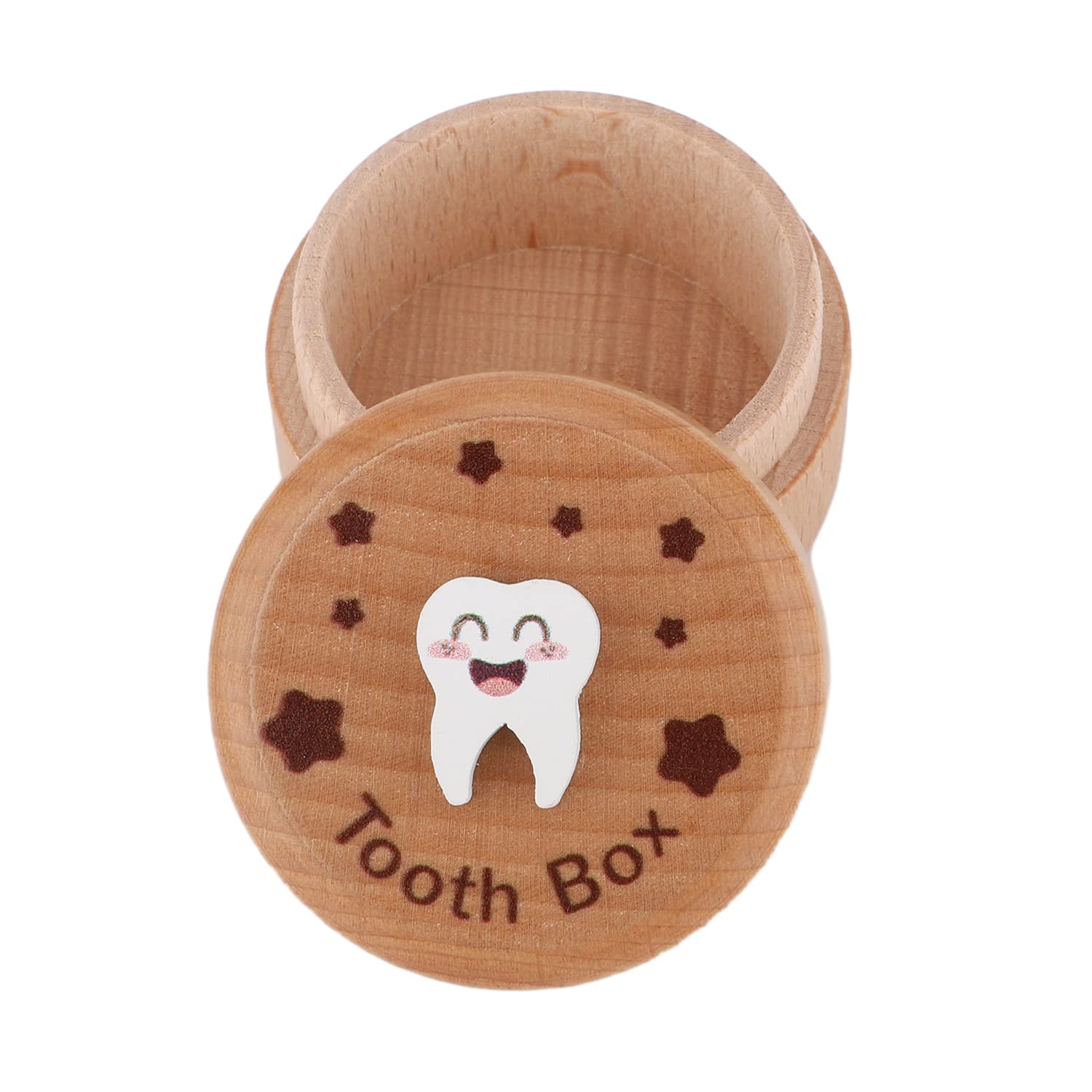 SAVITA Wooden Tooth Fairy Box, 3D Tooth Keepsake Box Cute Tooth Case Keepsake Organizer Lost Teeth Tooth Holder Box Tooth Storage Box for Boys Girls Kids Children