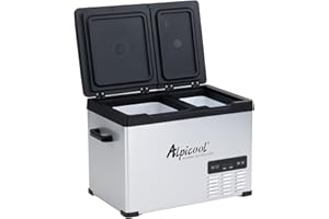 Alpicool CHS45 Dual Temperature Control 12 Volt Refrigerator 33 Quart Portable Car Fridge Freezer (-4°F~68°F) for Truck, RV, Boat, Camping and Travel
