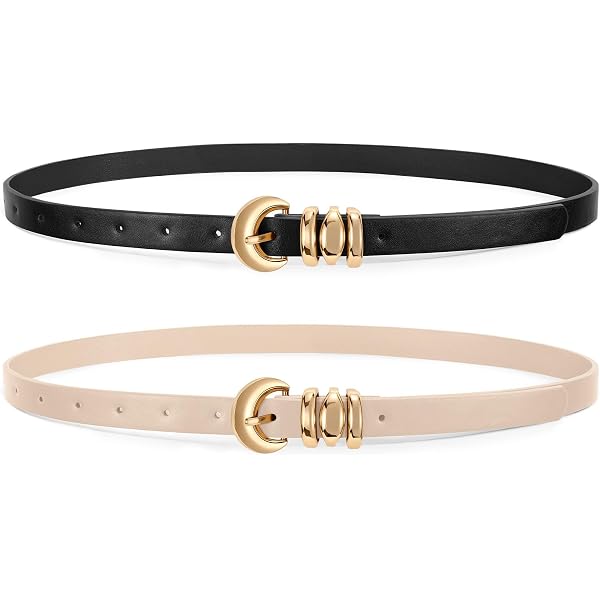 4339 Women\'s 0.7″thin Vintage Copper Bee Buckle Leather Belts Casual Dress MoYoTo Women main image 4