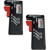 Battery Tester Checker, Universal Small Battery Tester for AAA AA C D 9V 1.5V, Button Cell Batteries Checker - Small Volt Checker for All Batteries - 2 Pack