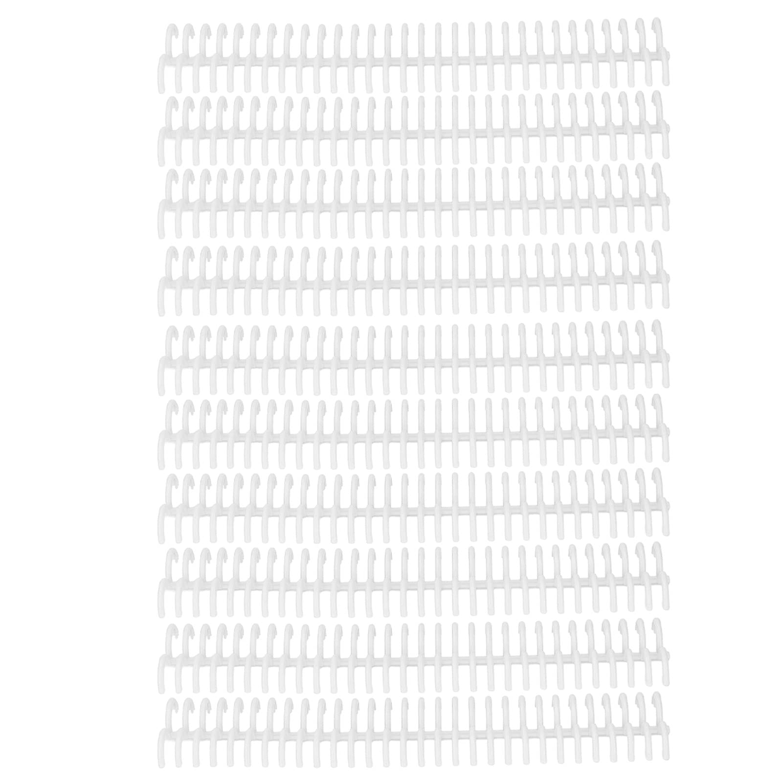 Binding Combs,10 Pcs Comb Binding Spines 22mm 30 Holes Plastic Loose Leaf Binding Combs 180 Sheet Capacity Stationery Book Ring for Notebook Diary Scrapbook White