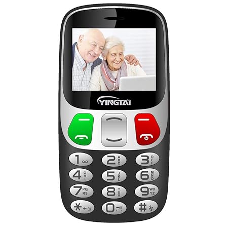 Seniorenhandy mit Großen Tasten und Mobiltelefon Handy Notruffunktion mit SOS-Taste by YINGTAI T47 2G (Schwarz)