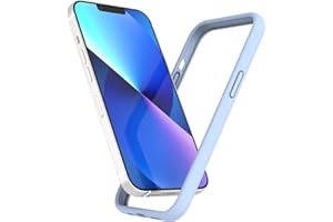 K TOMOTO Compatible iPhone 13/13 Pro Bumper Case (6.1 Inch), Liquid Silicone Protective Frame [Raised Edge & Drop Protection] Silky and Soft Touch, Fog Blue