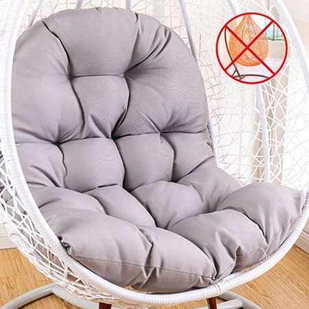 Amazon.com: BEIGOO - Cojín para silla de mimbre con forma de huevo colgante, hamaca gruesa para sentarse, columpio, cómodo para la terraza al aire libre, sin soporte para silla, E: Jardín y