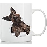 Winston & Bear Cute Brown Schnauzer Mug - Ceramic Schnauzer Coffee Mug Gift for Dog Lovers - Cute Novelty Mug For Dog Mom and Dad (11oz)