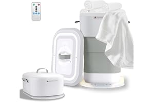 LIONROGE 27L Upgrade Foldable Towel Warmer for Bathroom with Handle- Heated Towel Warmers Bucket with Time Setting, Auto Shut Off,Fits Up to Two 40"X70" Oversized Towels, Bathrobes, Blankets