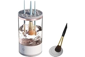 INENDLY Beauty Swirl Cosmetic Brush Cleaner, The Cozy Luna Brush Cleaner, Thecozyluna Beautyswirl - Cosmetic Brush Cleaner, Automatic Spinning Cozy Luna Makeup Brush Cleaner Deep Cleaning (Transparent)