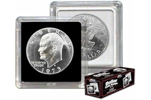 BCW 2x2 Coin Snap - Dollar - 25ct | Coin Holder Case for 38.5mm US Eisenhower Dollar | Snap Together Design | Stackable, Coin Collecting Supplies | Morgan and Peace Dollar Holder