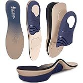 Ballotte Plantar Fasciitis Insoles, 5-Layer Orthotic Insoles for Flat Feet Correction, 220lbs Heavy-Duty Shoe Inserts for Heel Pain Relief, High Arch Support Inserts for Men & Women, 2-Pack Medium