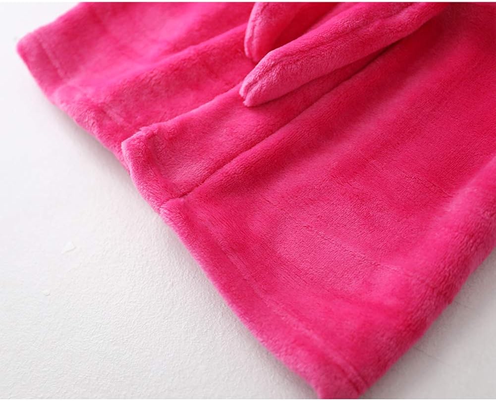 Girls Bathrobes Toddler Kids Hooded Robes Flannel Sleepwear for Kids Girls: Clothing