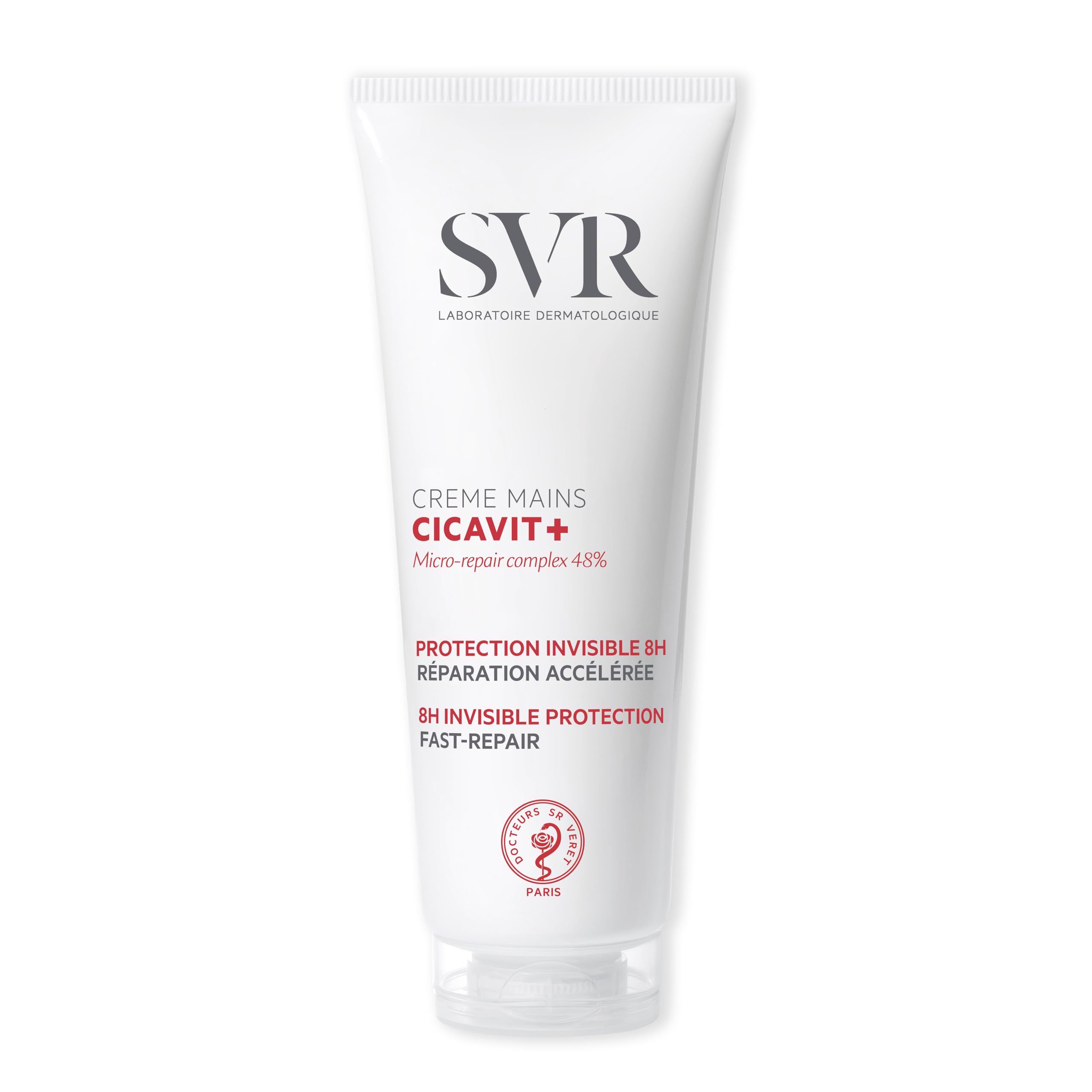 SVR Cicavit+ 8Hr Repairing Protective Hand Cream for Damaged Skin, Extremely Dry + Dermatitis-prone Skin, Hard-working Hands + Extreme Weather Conditions. Nourishes + Forms Protective Barrier, 50ml