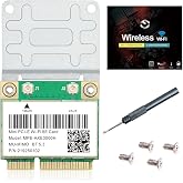 REKONG WiFi 6E Mini PCIe Card Tri-Band 5400Mbps BT5.3 Laptop Upgrade | 160MHz OFDMA &amp; MU-MIMO, Ultra-Low Latency for 4K/8K Streaming &amp; Gaming. Windows 10/11 64-bit only. Mini PCIe