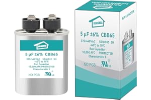 FRIOCASA 5 uF 5 MFD ±6% Ac Capacitor 370V/440V 50/60Hz CBB65B Air Conditioner Capacitors for AC Unit Fan Motor Start or Pool Pump or Air Condenser Straight Cool