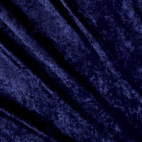 Stretch Panne Velvet Velour Dark Navy Fabric By The Yard