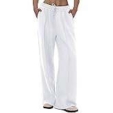 CAMPSNAIL Wide Leg Sweatpants Women - Baggy High Waisted Straight Leg Loose Sweat Pants with Chic Seams Drawstring Pockets