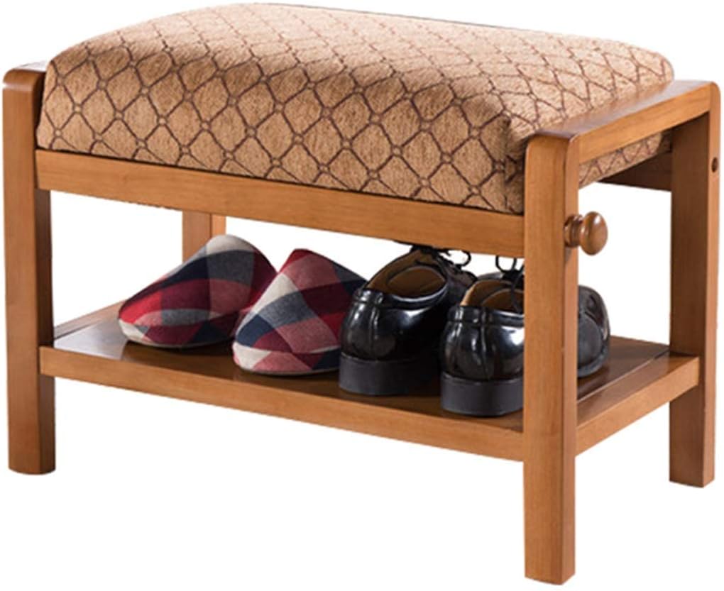 KAISIMYS Zapatero de Entrada American Retro, Taburete pequeño para Cambiar Zapatos con cojín en