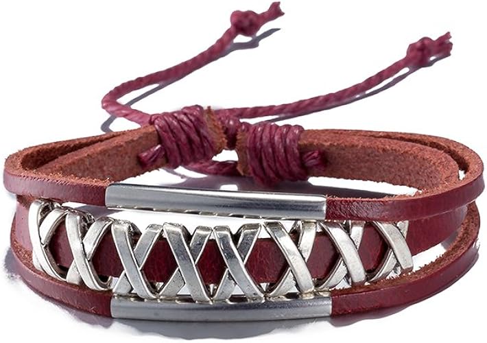 Amazon Rockyu ジュエリー ブレスレット メンズ レザー レザーブレスレット 編み込み 手作り レトロ感 ブレスレット ブレスレット 通販