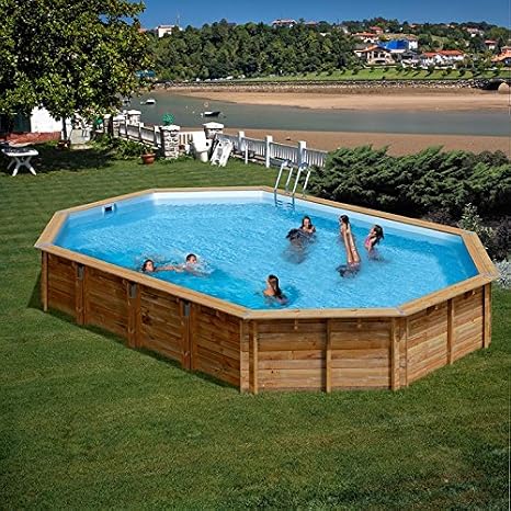 Gre 786236e Piscina Con Bordi Piscina Ovale Marrone Legno