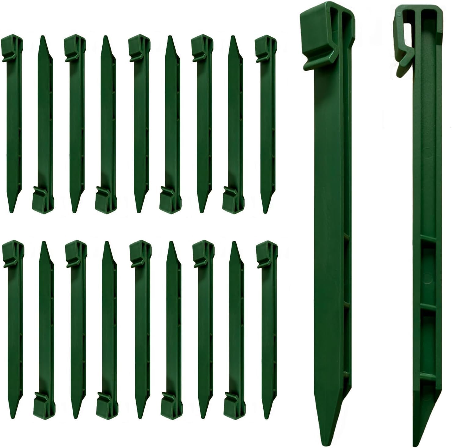 Meision Pack of 20 Plastic Nails Ground Anchors 25 cm Lawn Edging Plastic Robust Plastic Pegs Black Suitable for Soft Soils in Lawns and Gardens