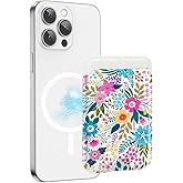 BayPastel X for Magsafe Wallet, Magnetic Wallet Card Holder for iPhone 17/Air/16/16e/15/14/13/12 Pro/Max/Plus/Mini Case, Strong Magnet Phone Pocket Cute Design Credit Card Fit 3 Cards, Flowers