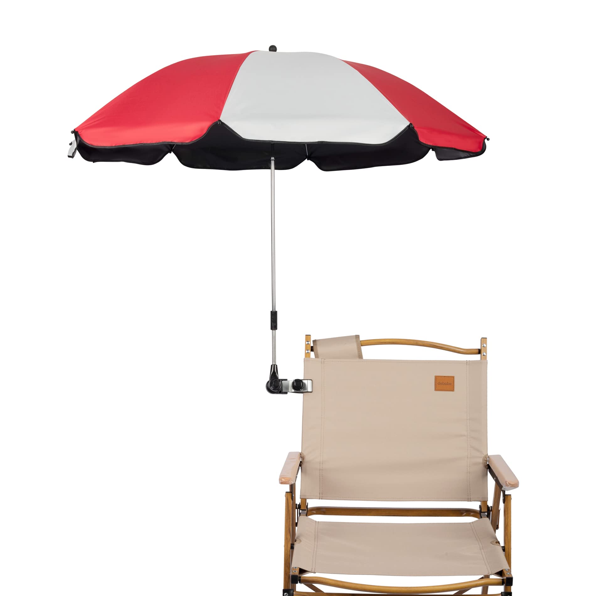 GRANDMEI Chair Parasol with Clamp,46 inches UPF 50+ Clip on Umbrella for Patio,Beach Chairs,Wheelchairs,Golf Carts (Red)