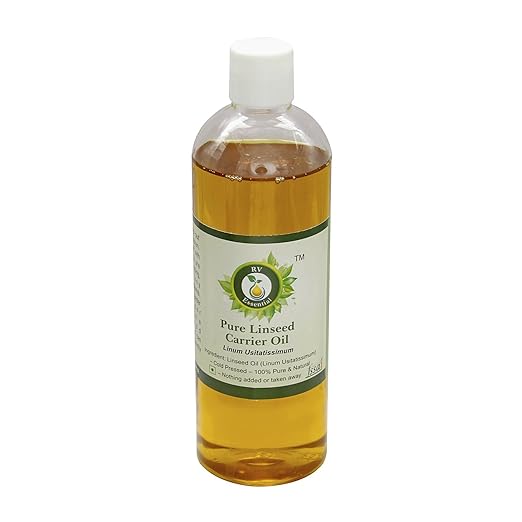R V Essential Pure Linseed Carrier Oil 100ml- Linum Usitatissimum (100% Pure and Natural Cold Pressed)