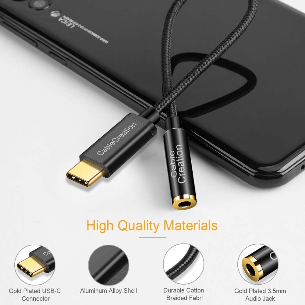 Realtek DAC Chipset USB C to 3.5mm Headphone Audio Jack Adapter