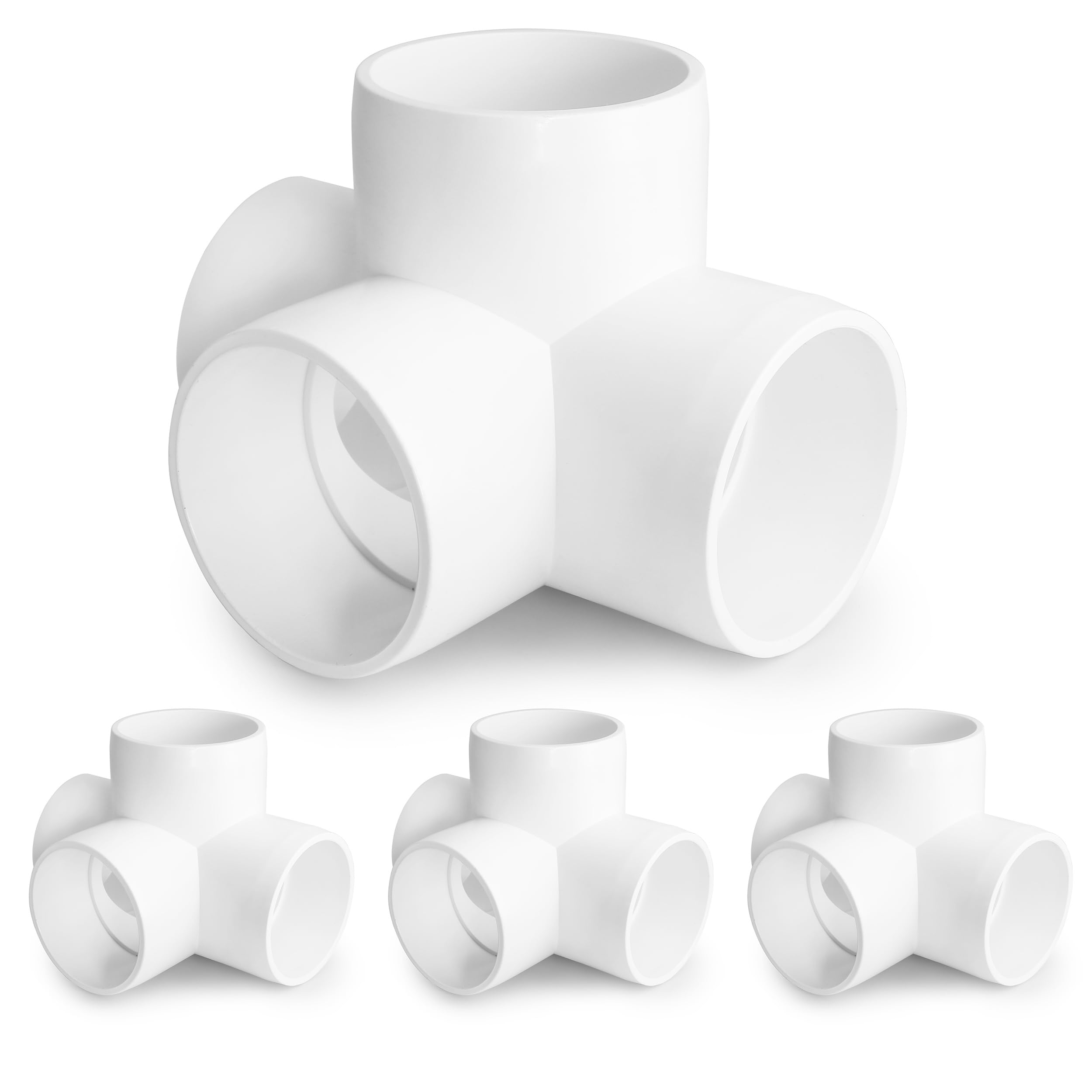 Zernmiarder 4 Way PVC Pipe Fittings 2 Inch, PVC Elbow Corner Side ...