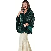 Luxury Faux Fur Shawl for Women Winter Fur Coat Wedding Party Fur Stole Wraps Cape for Evening Dresses