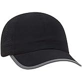 OTTO Six Panel Polyester Pongee Perforated Back with Reflective Binding Trim Visor Running Hat