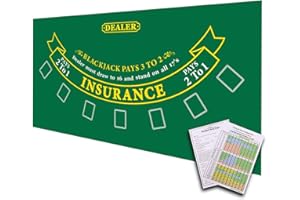 GSE Games & Sports Expert 36" x 72" Casino Layout Felt, Professional Casino Tabletop Mat for Parties, Casino Poker Game Night