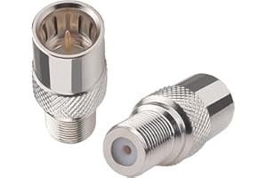ONELINKMORE Coax Quick Connector Quick Push On Male to F Female Adapter F Type Male to Female Extender Push on Connector for RG6 Coaxial Cable,Antenna, RVs, Satellite Receiver and Camping TV Connection Pack of 2