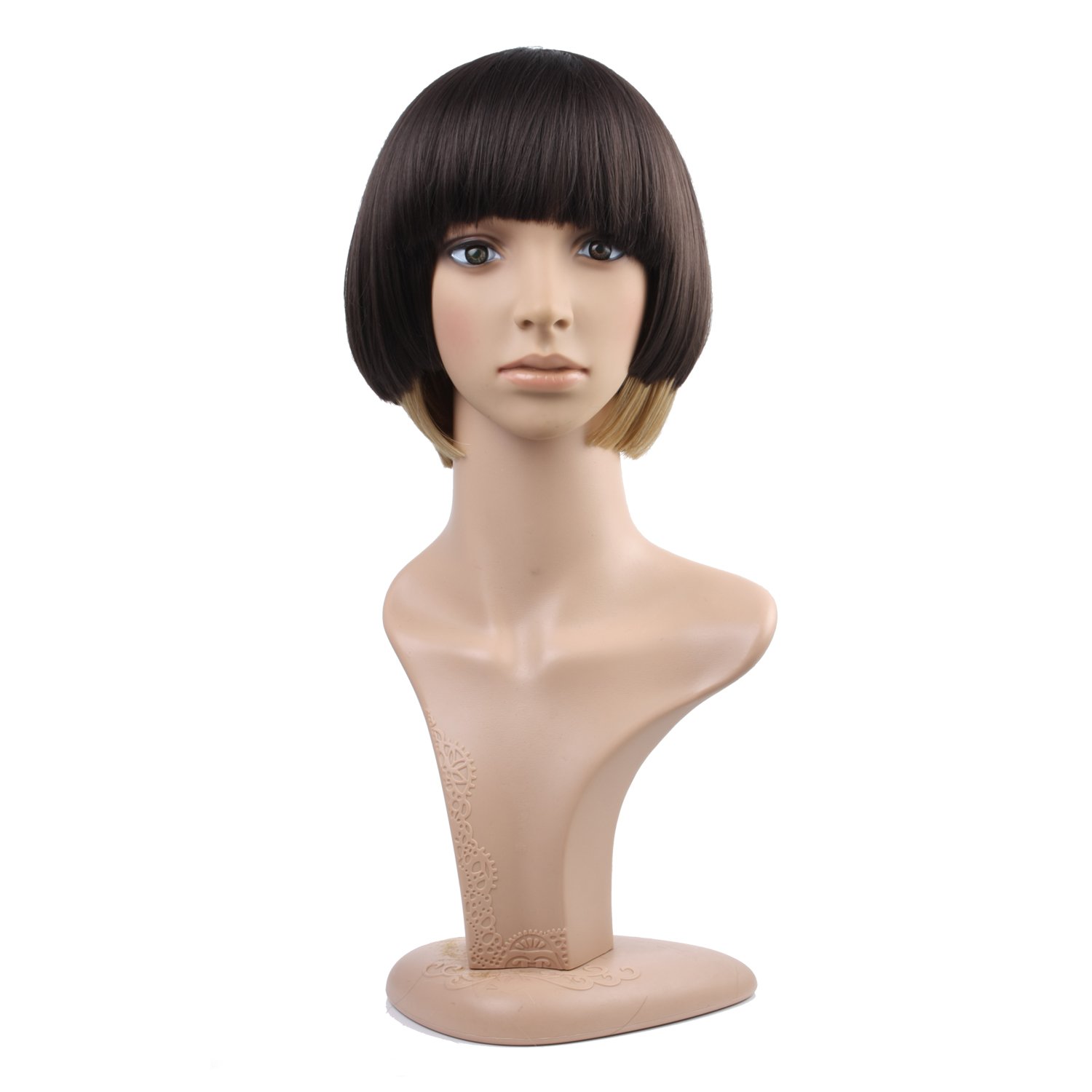 Dark Brown Golden Melodysusie Chic Mixed Color Bob Hairstyle