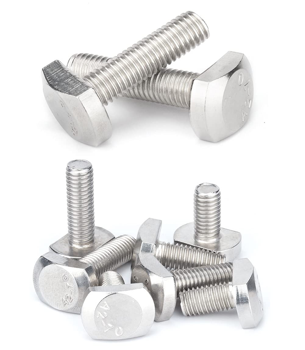 ANSIEDIO Stainless Steel T-bolt T-slot Bolts T-shaped Pressure Plate Screws, M6*25mm,5 pcs